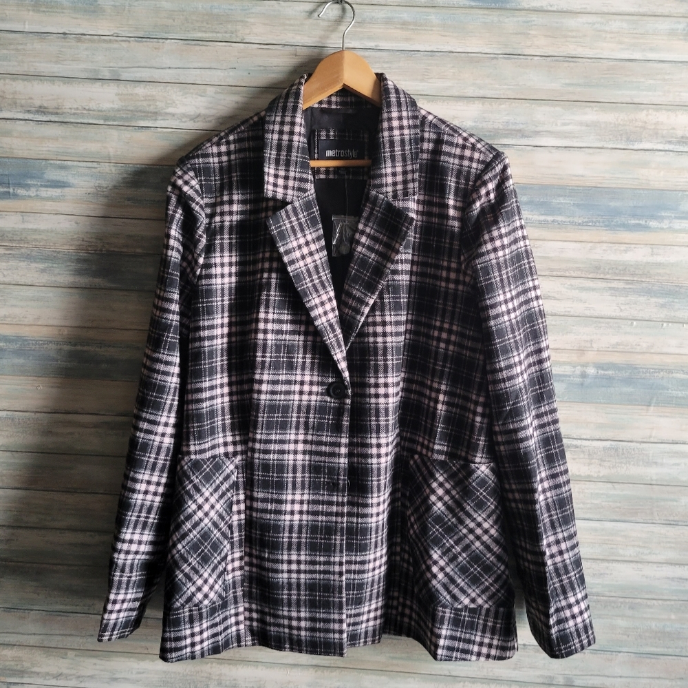 METROSTYLE WOOL BLEND BLAZER